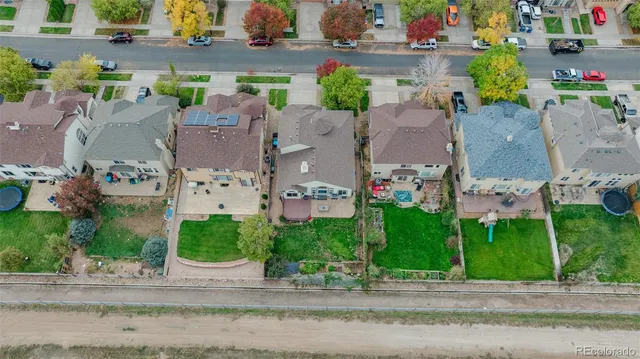 an aerial view of multiple house