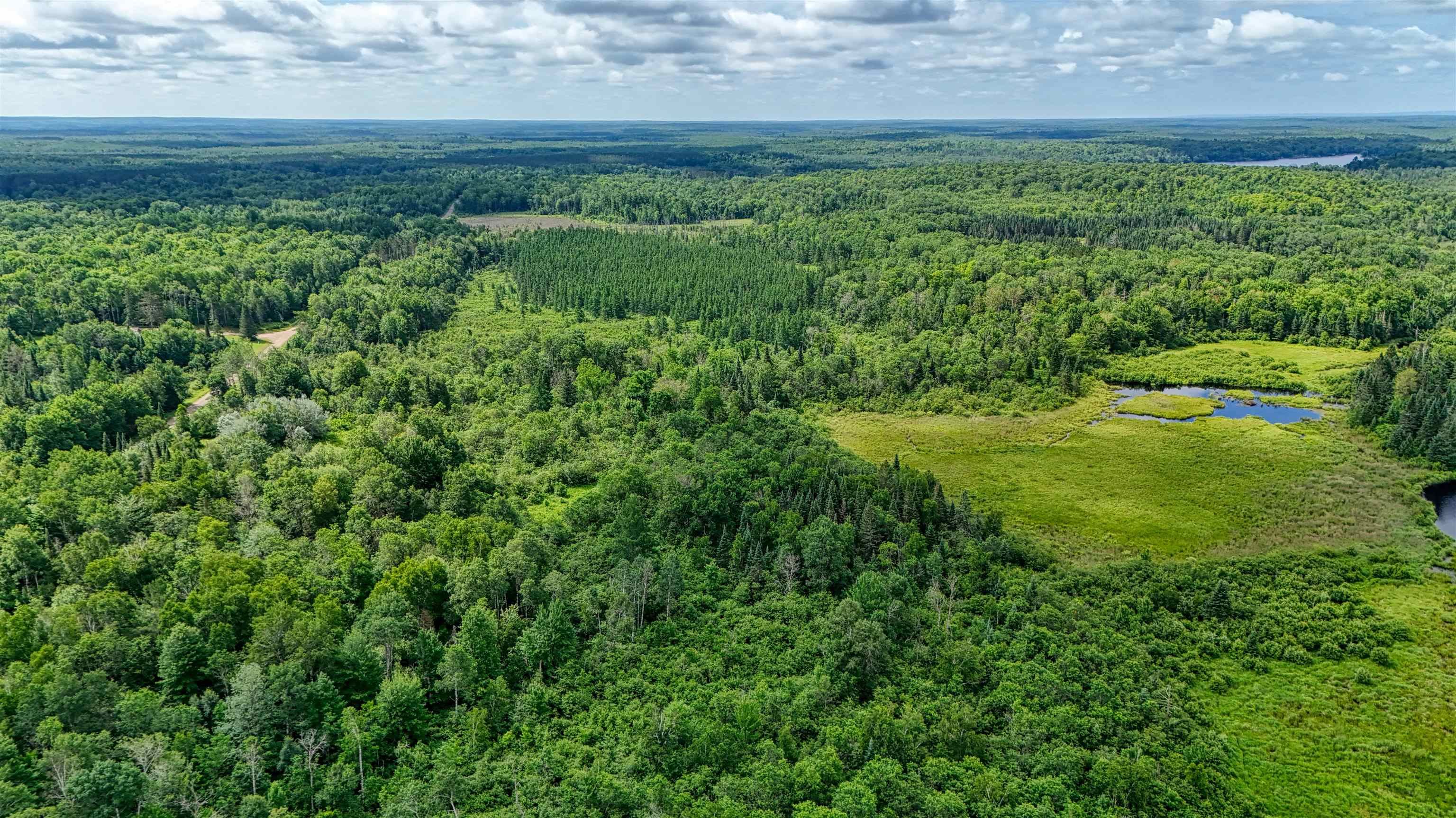8143 Wright Road Winter, WI 54896 - Photo 3 of 24 Aerial view of a nearby body of water and a heavily wooded area