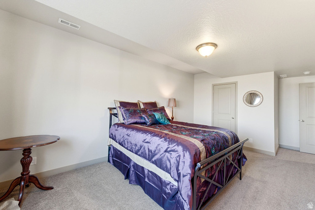 987 East Deer Arch Lane Draper, UT 84020 - Photo 39 of 46 Bedroom #4 featuring light carpet and a textured ceiling