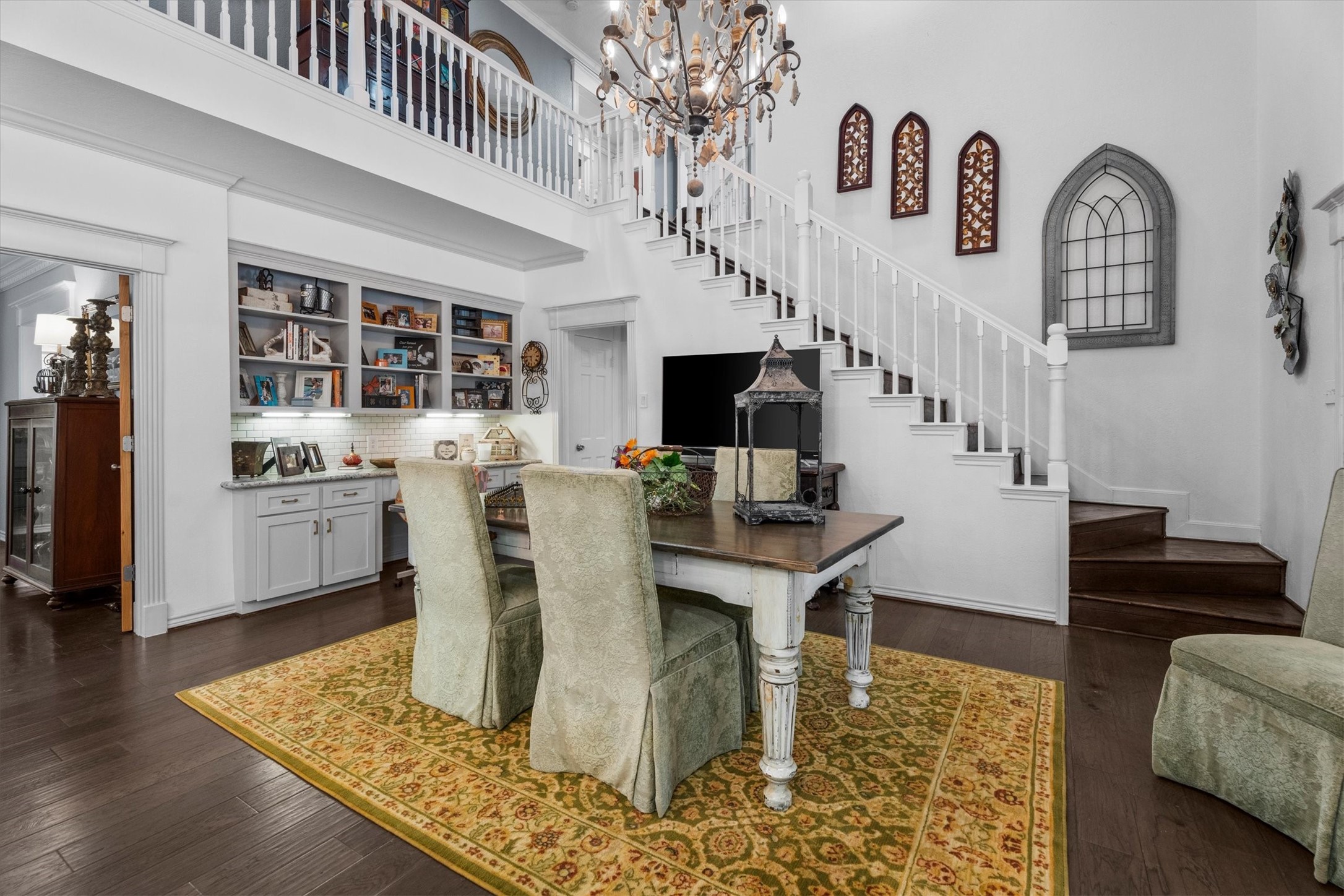 15902 Guinstead Drive Spring, TX 77379 - Photo 3 of 42 Dining area featuring an elegant chandelier.