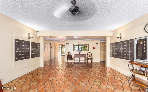 a living room with furniture