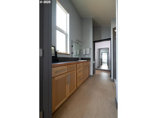 a balcony with furniture and window