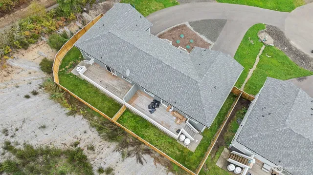 an aerial view of a house
