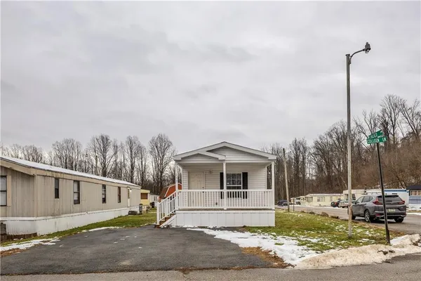 a white house that has a tree in front of it