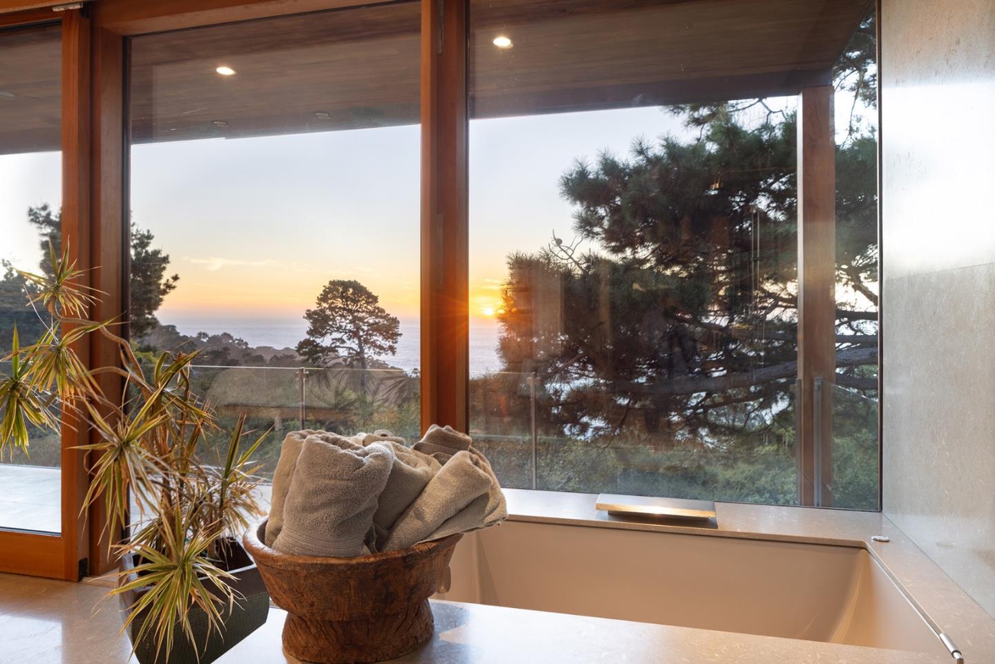 140 Boyd Way Carmel, CA 93923 - Photo 26 of 40 a bath room with a large window and outdoor space