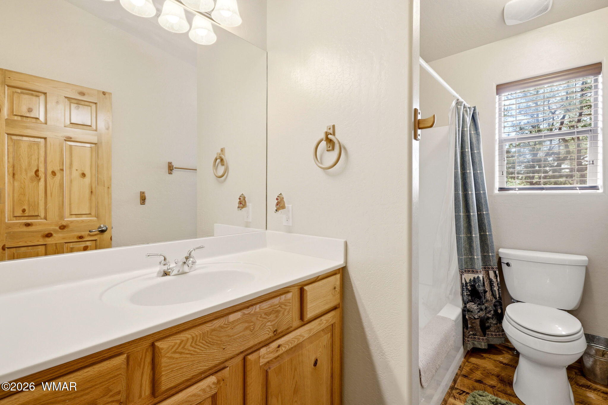 2877 Wahoo Road Overgaard, AZ 85933 - Photo 24 of 42 a bathroom with a sink a toilet and shower