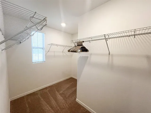 a view of small space with racks on the wall