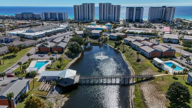 an aerial view of a city