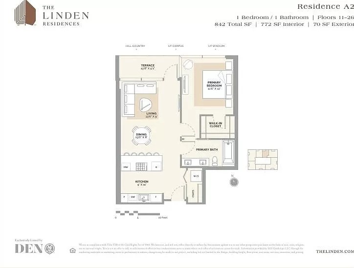 313 West 17th Street, Unit 1802 Austin, TX 78701 - Photo 24 of 24 a picture of a floor plan
