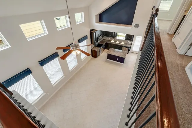 workspace with wooden floor and windows
