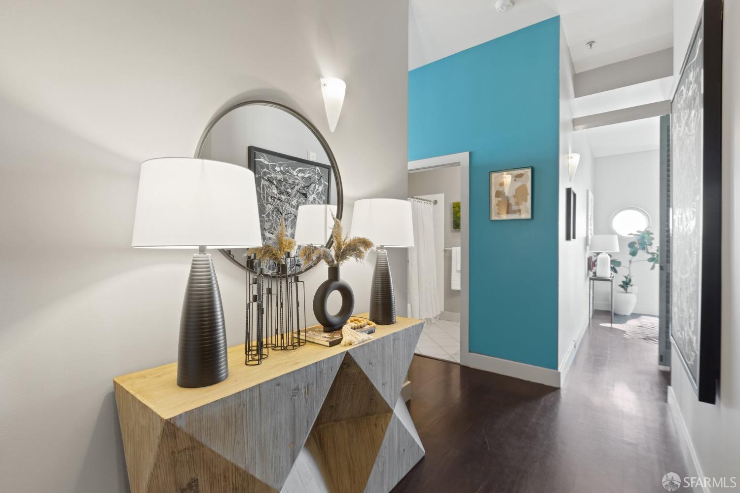 201 4th Street, Unit 606 Oakland, CA 94607 - Photo 2 of 71 a view of entryway and hall with wooden floor