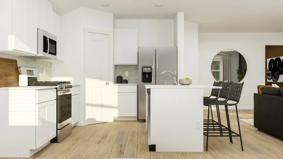 1129 Nesting Bird Drive Georgetown, TX 78628 - Photo 16 of 23 a kitchen with a refrigerator and a stove top oven