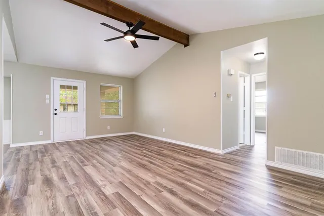 a view of wooden floor in a room