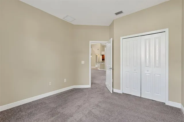 an empty room with closet