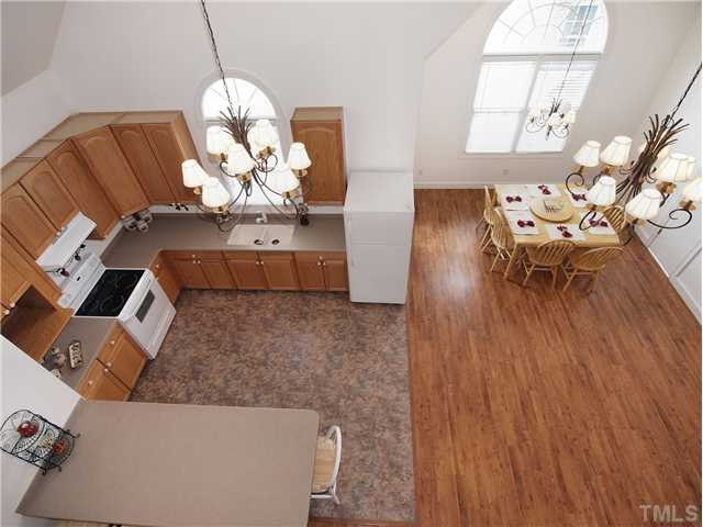 8209 Buffaloe Road Raleigh, NC 27616 - Photo 14 of 18 The View from the 3rd Story Loft of the SECOND KITCHEN and SECOND DINING area. Enjoy the second floor BALCONY right off of the dining room! Kitchen