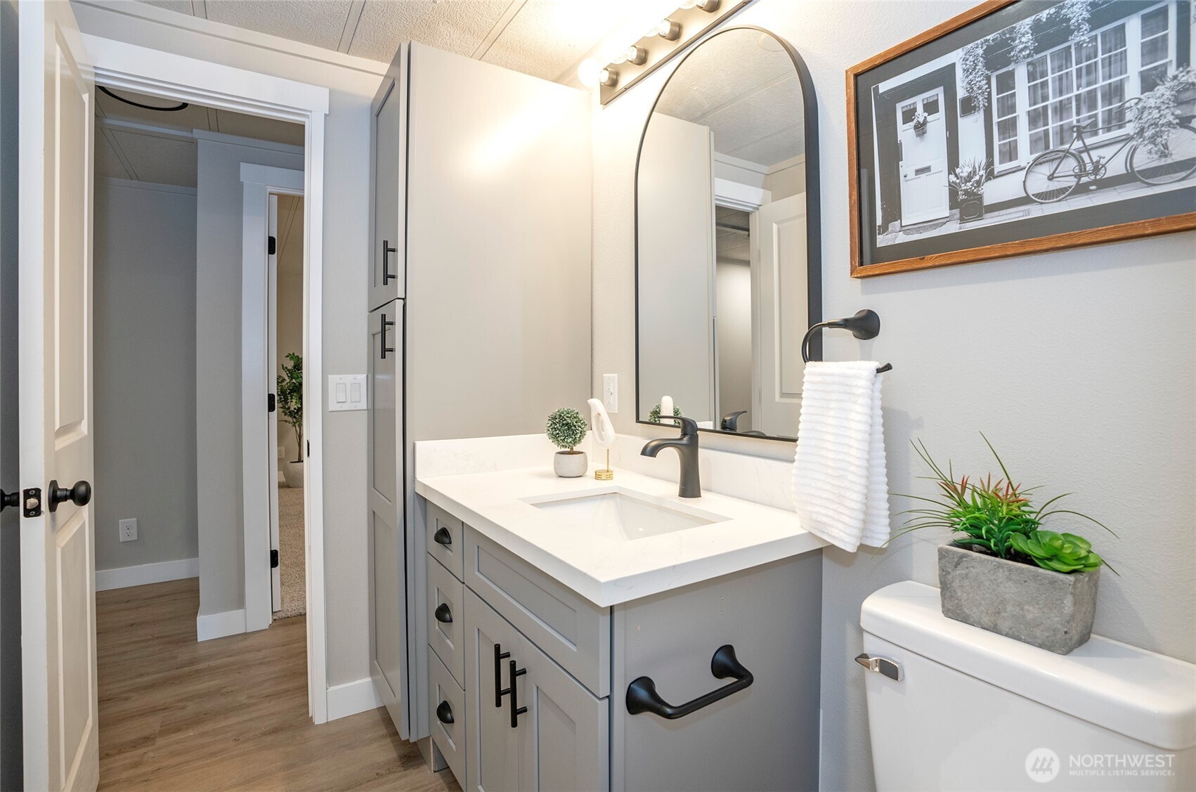 11810 Driver Street Southwest Olympia, WA 98512 - Photo 33 of 40 a bathroom with a sink and a mirror