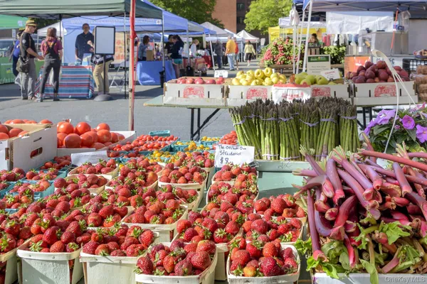 a outdoor space with lots of fruit and vegetables