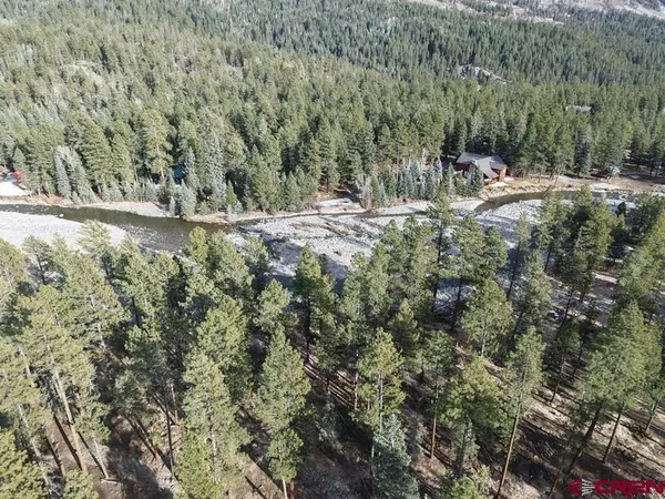 a view of outdoor space with trees all around