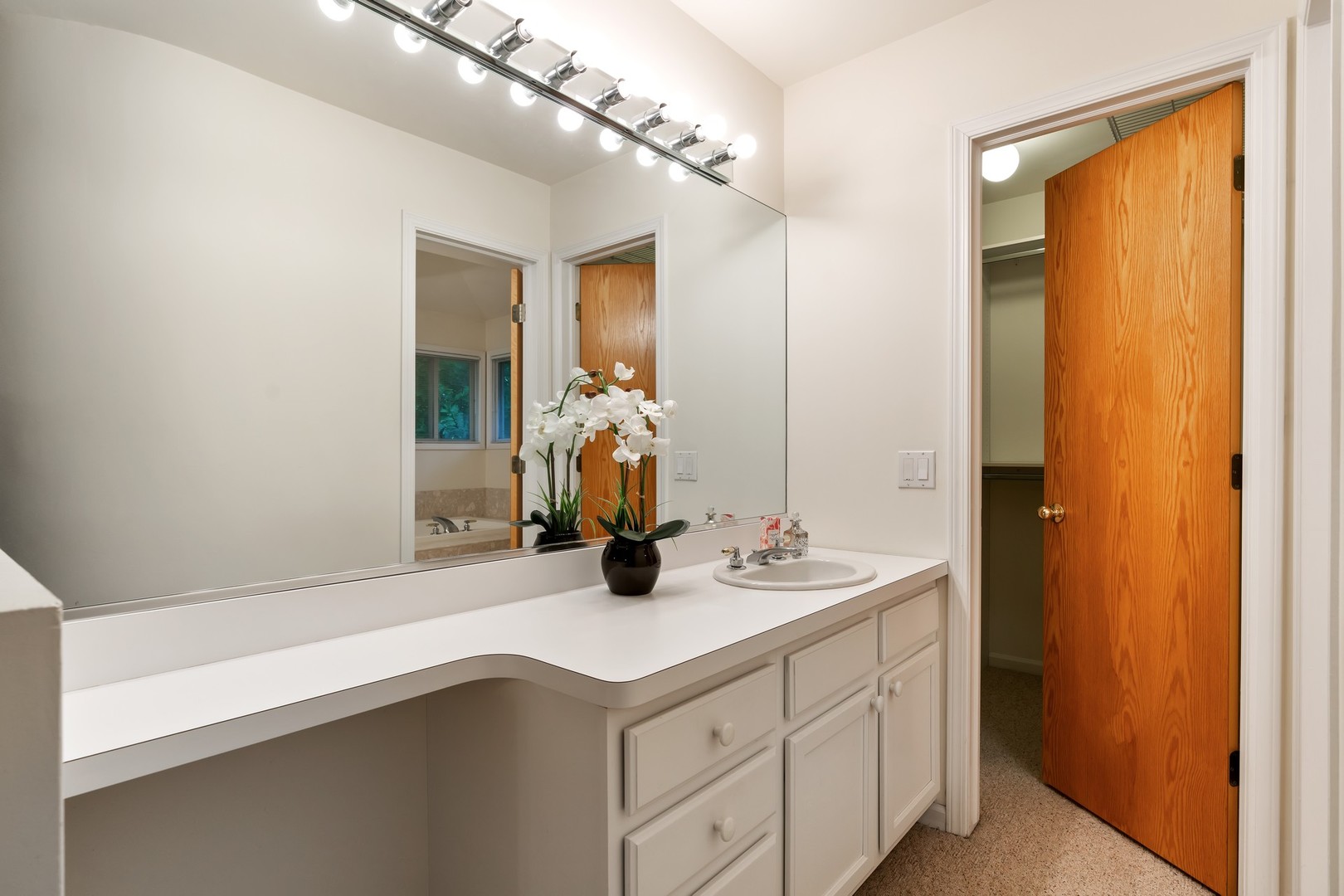 336 Beverly Drive Wilmette, IL 60091 - Photo 19 of 34 a bathroom with a sink a vanity and a mirror