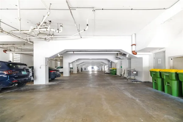 a view of a garage