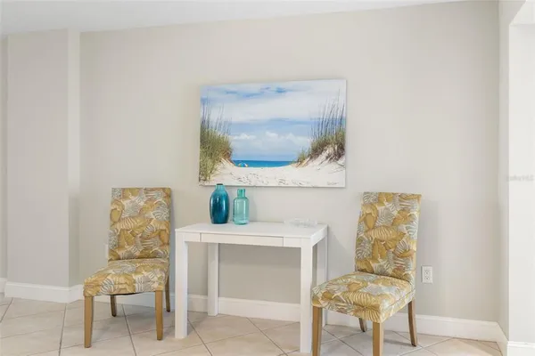 a room with a table and chair