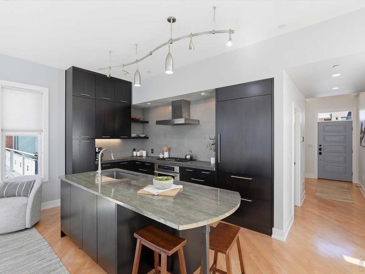 2336 Spruce Street, Unit E Boulder, CO 80302 - Photo 11 of 48 Fully integrated Subzero refrigerator concealed within custom cabinetry