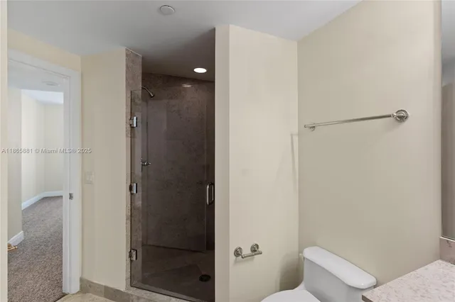 a view of a room with racks on the wall