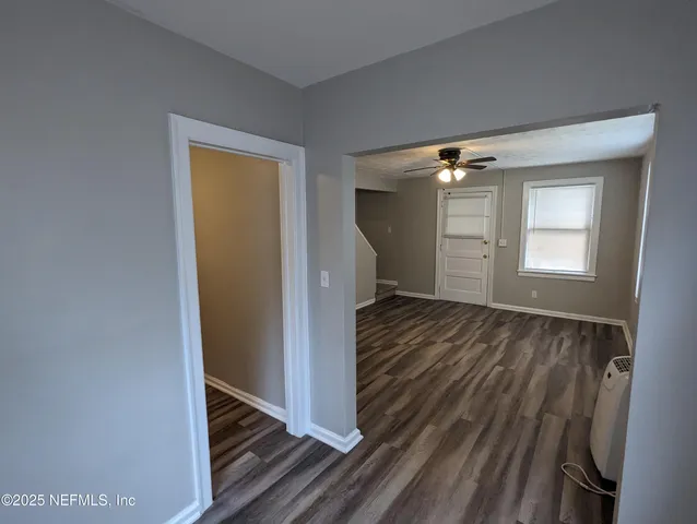 a kitchen with a stove and a microwave