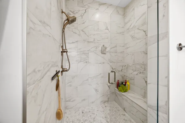 a bathroom with a shower