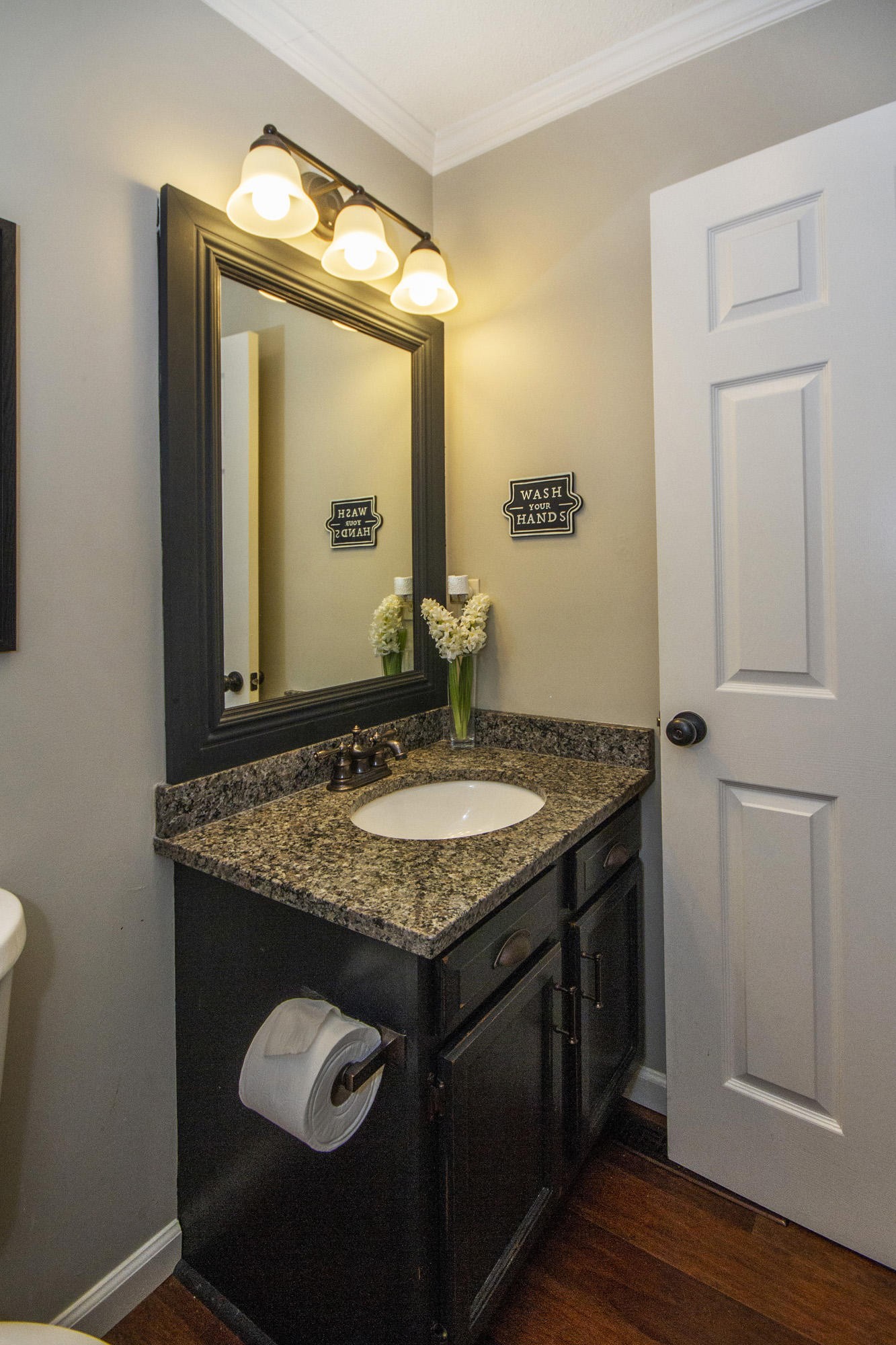229 Long Bow Road Knoxville, TN 37934 - Photo 12 of 38 a bathroom with a granite countertop sink and a mirror