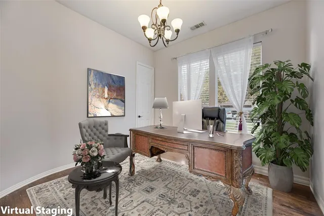 a view of cabinets and window