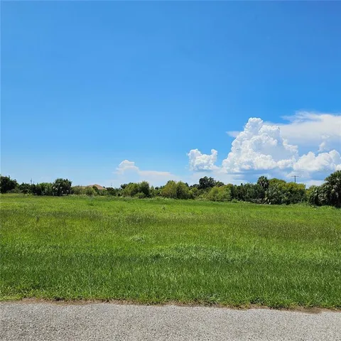 a view of a green field with clear sky