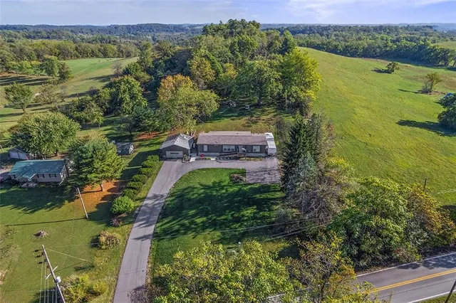 a view of a yard with an trees