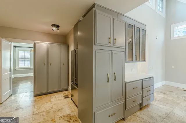 a view of entryway with wooden floor