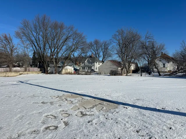 a view of road covered with snow