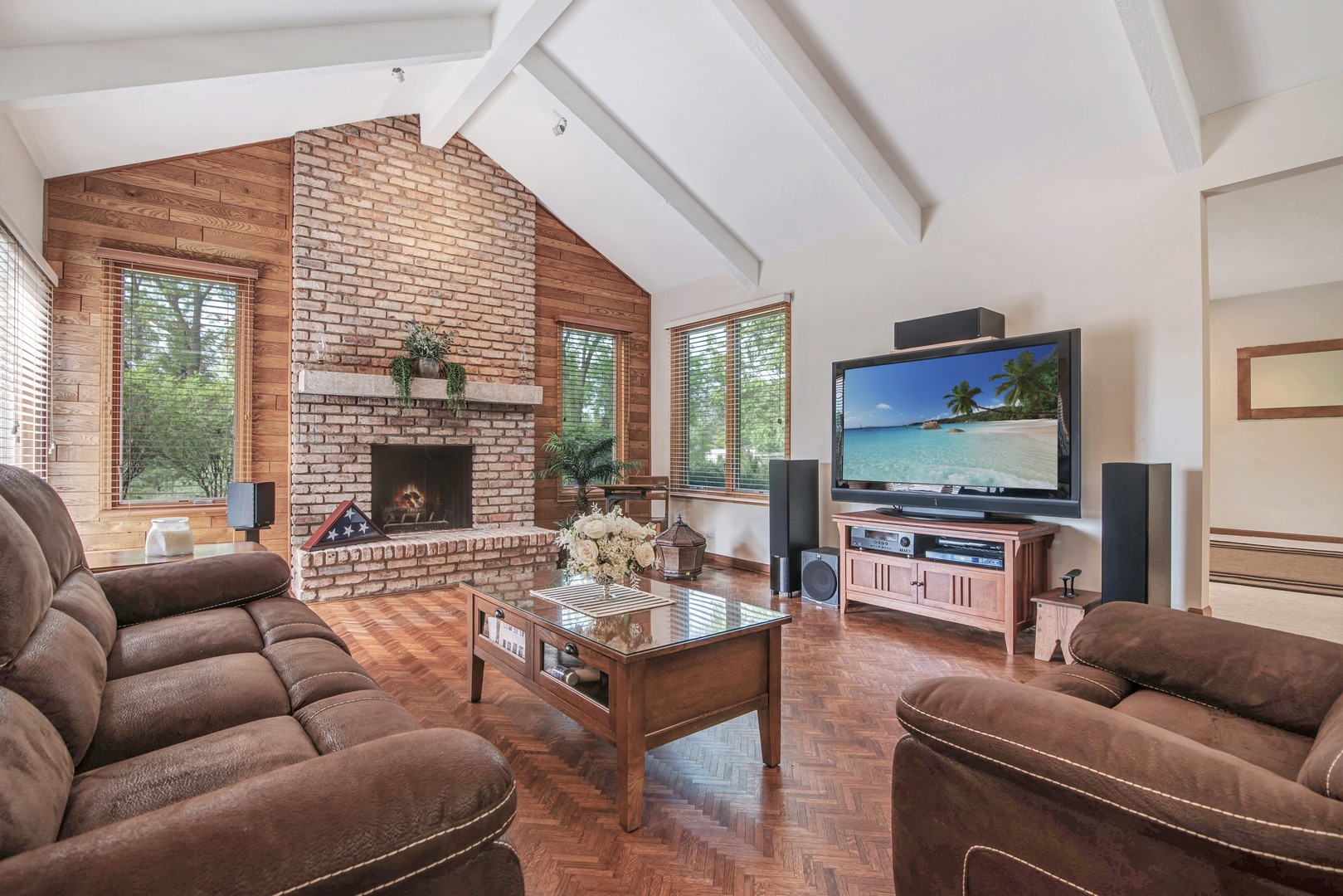 2220 Applecross Road Inverness, IL 60010 - Photo 6 of 36 a living room with furniture a flat screen tv and a fireplace