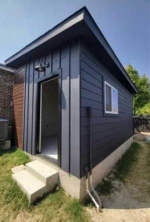 a backyard of a house