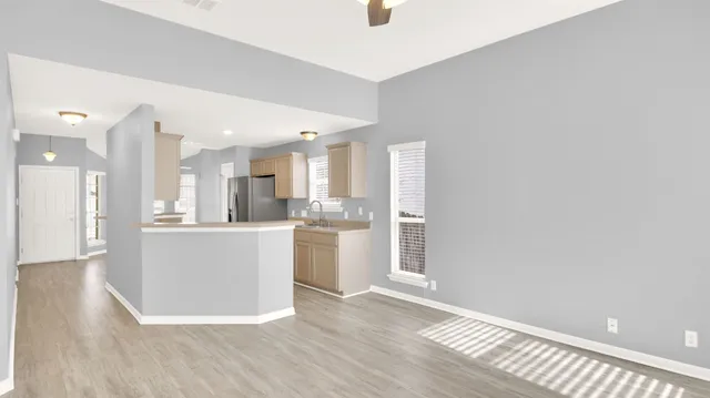 an empty room with a window