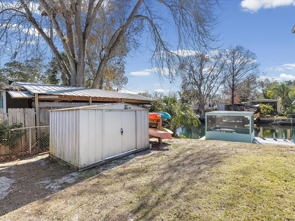a view of a lake with houses