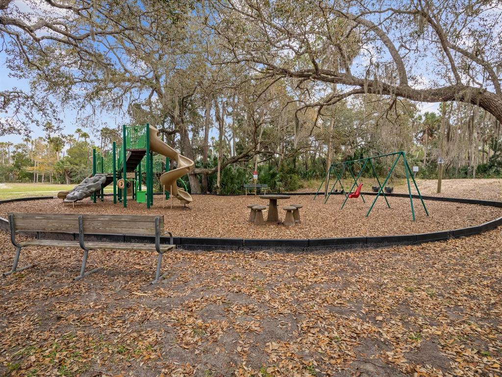 6419 West Richard Drive Weeki Wachee, FL 34607 - Photo 57 of 75 a view of a bench in a backyard