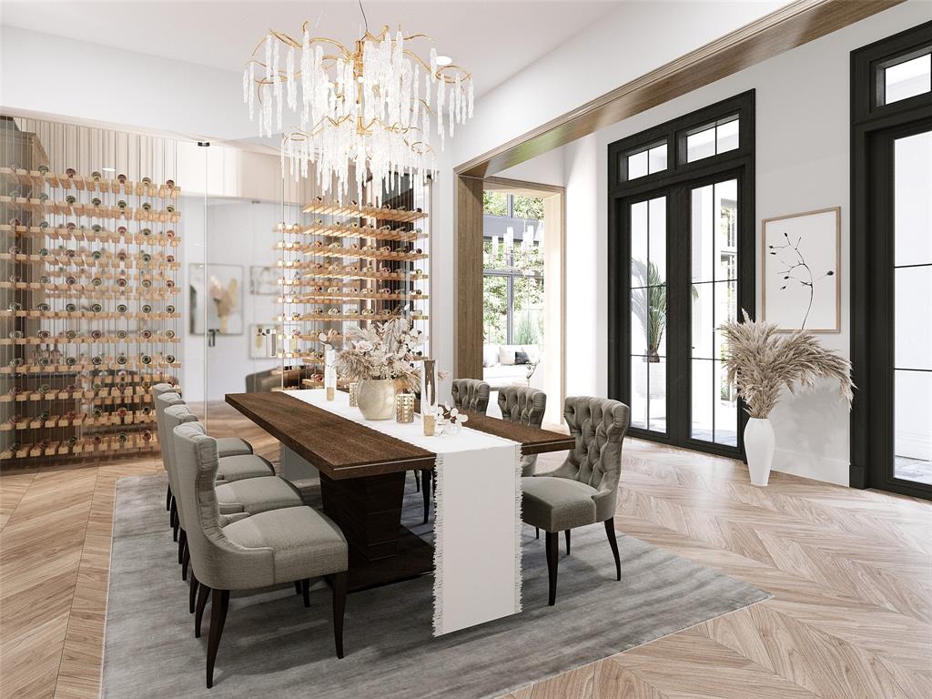 10010 Strait Lane Dallas, TX 75229 - Photo 9 of 30 a view of a dining room with furniture and chandelier