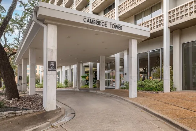 a front view of a building with street