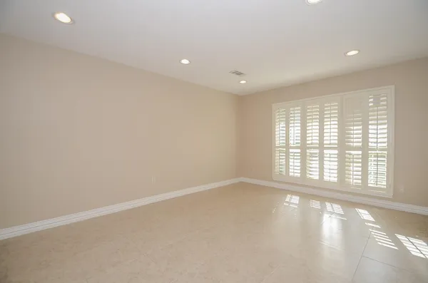 an empty room with a window