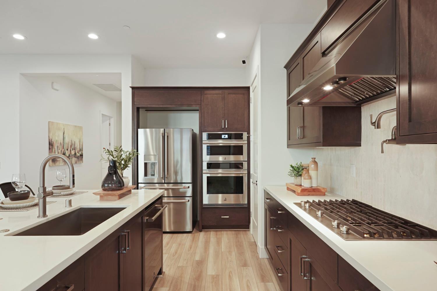 1839 Snowflower Place Tracy, CA 95377 - Photo 10 of 53 a kitchen with stainless steel appliances a sink stove and refrigerator