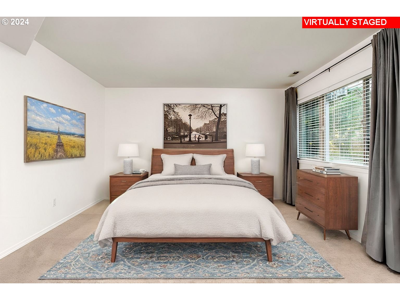 6223 Meridian Circle West Linn, OR 97068 - Photo 28 of 45 a bedroom with a bed a rug and a large window