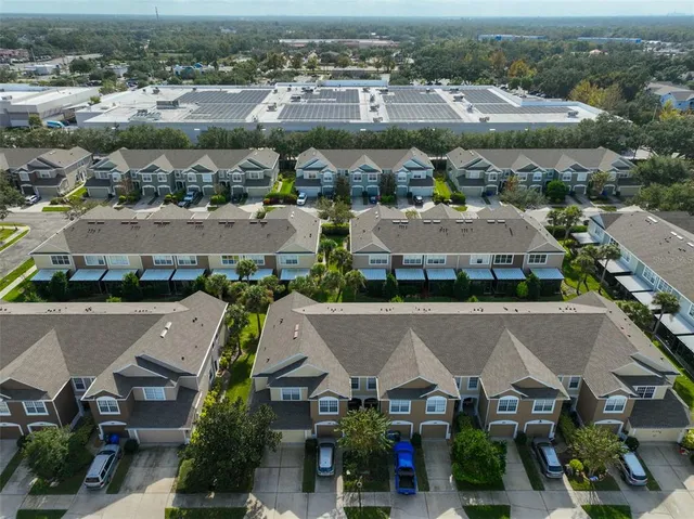 an aerial view of a city