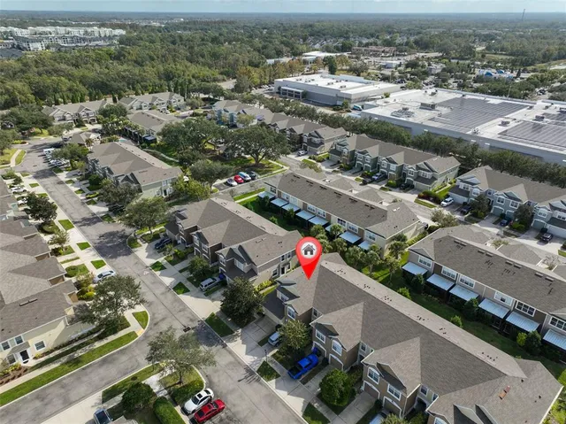 an aerial view of a city