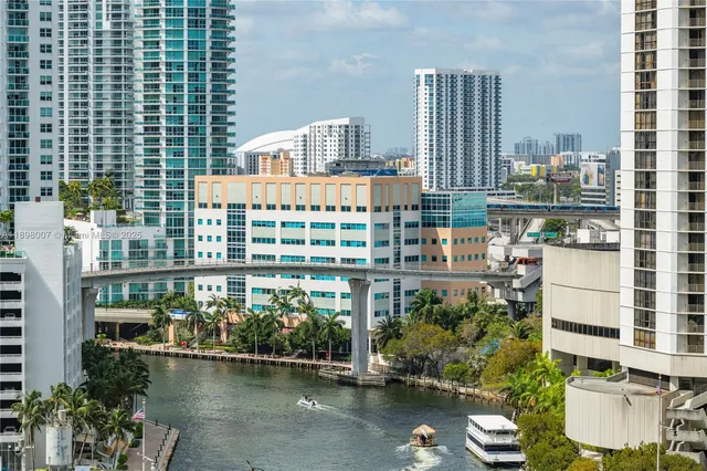 a view of a city with tall buildings