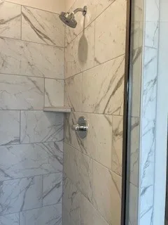 a bathroom with a shower