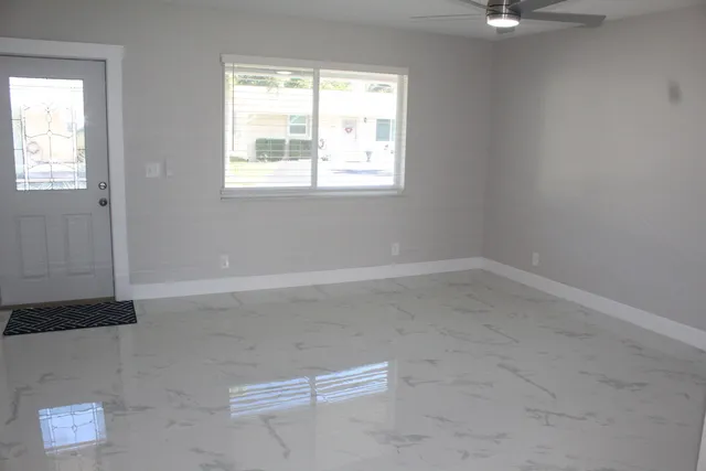 an empty room with a window